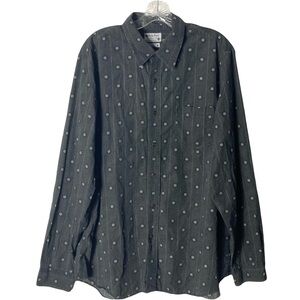 Nwot Lucky Brand Dungarees Vintage Geometric Button Shirt Men’s XL Long Sleeve